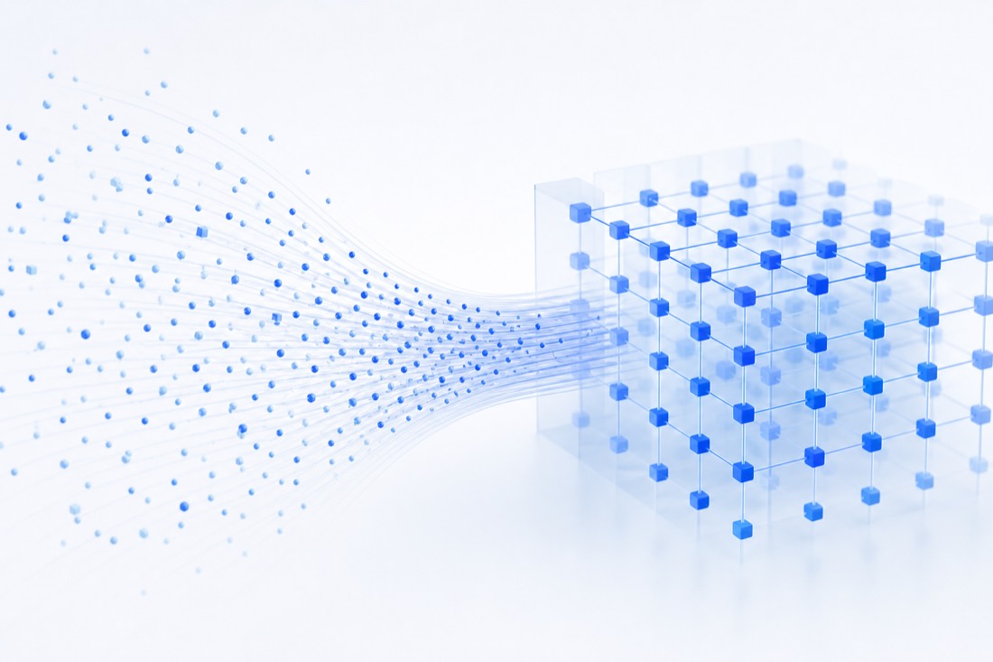 Abstract render of a data pipeline